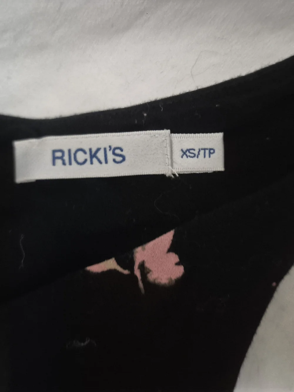 Black Floral Cami Top with Pink Flowers - Picture 4 of 6